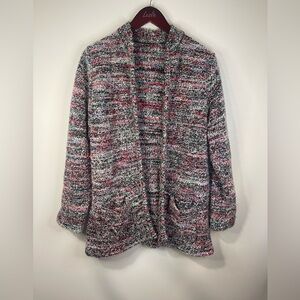 Multicolor open front cardigan pocket chore outdoors transitional ‎  No size tag